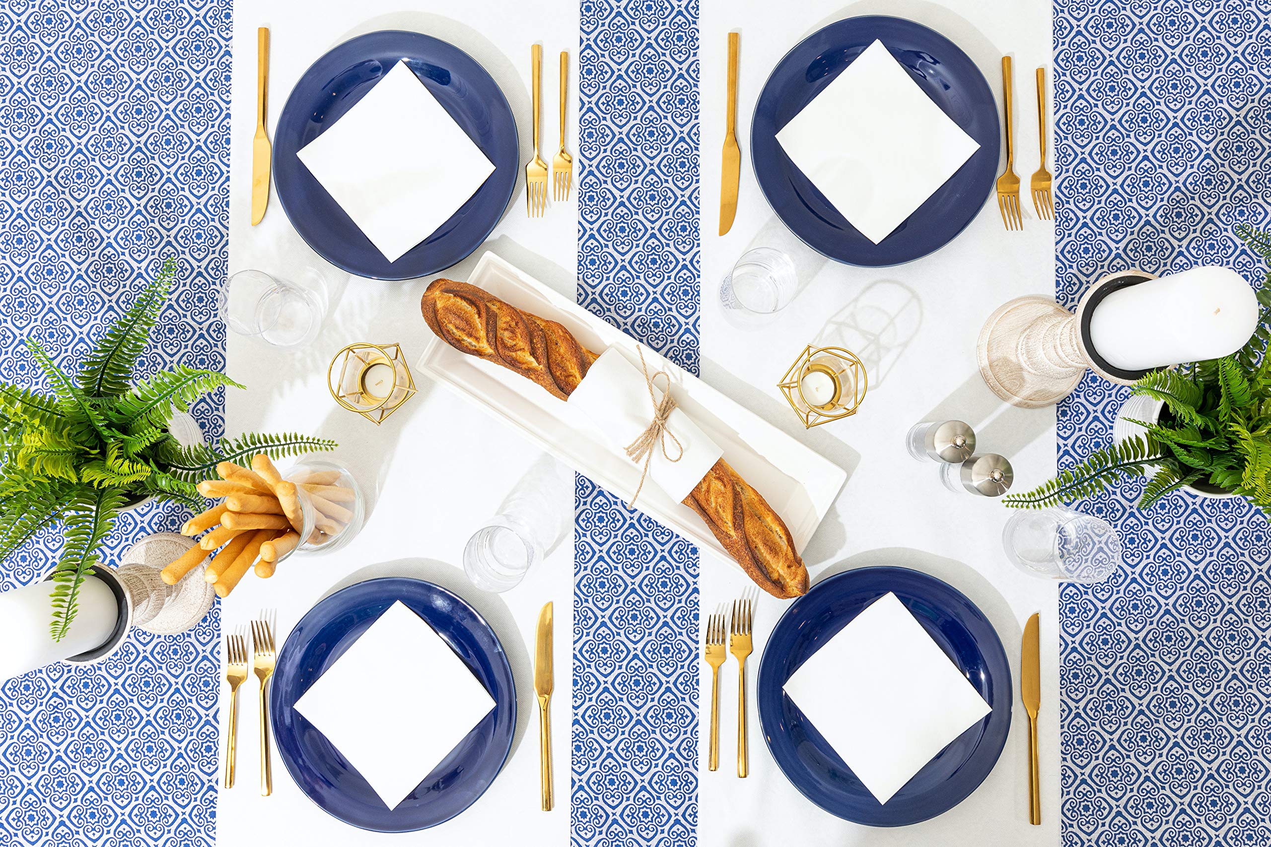 AH AMERICAN HOMESTEAD White Paper Napkins for Everyday Use - Disposable Linen-Like Lunch Napkins - Soft, Thick, and Absorbent Luncheon Serviettes (100 Pack)