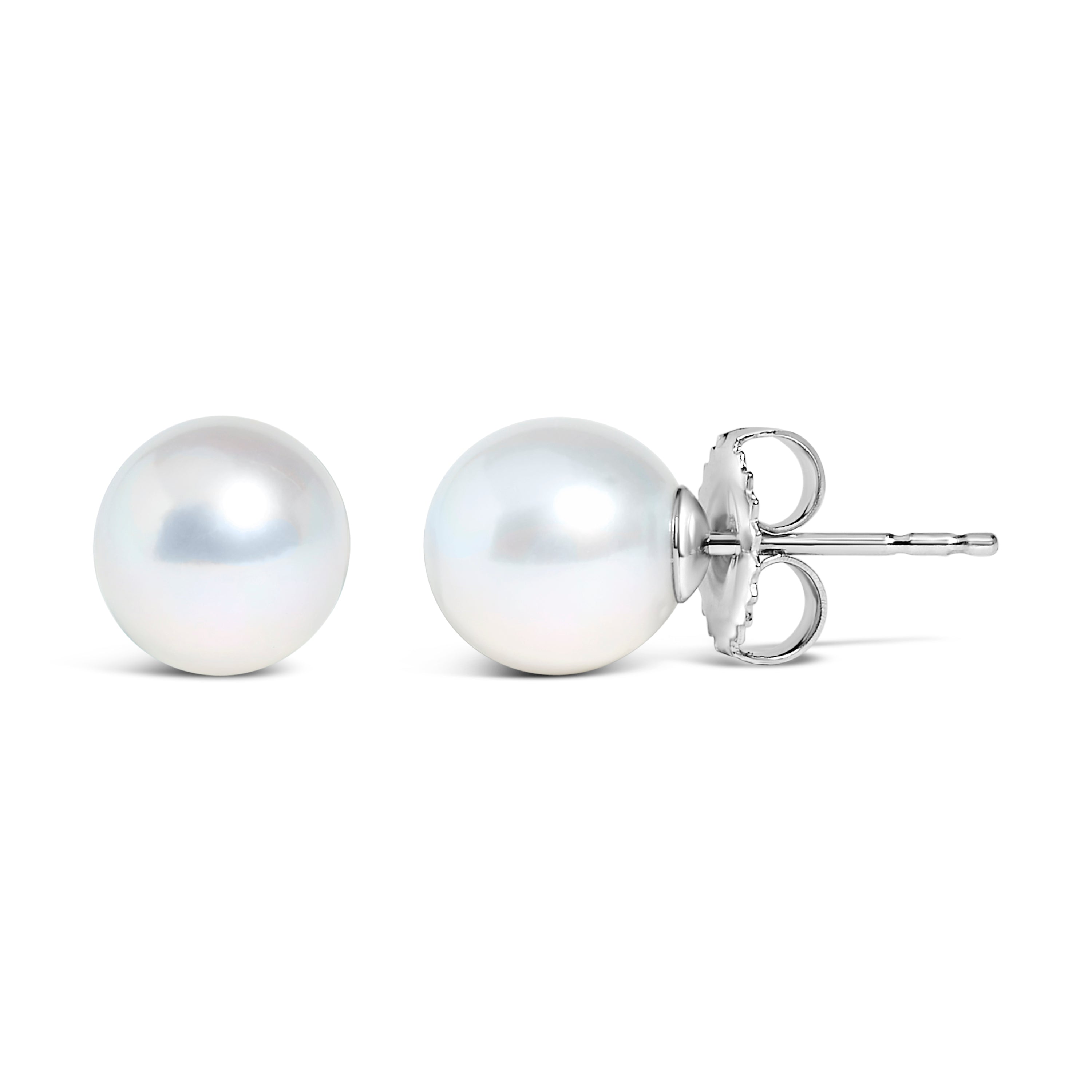 14k White Gold 5-5.5MM Cultured Freshwater Pearl Solitaire Stud Earrings