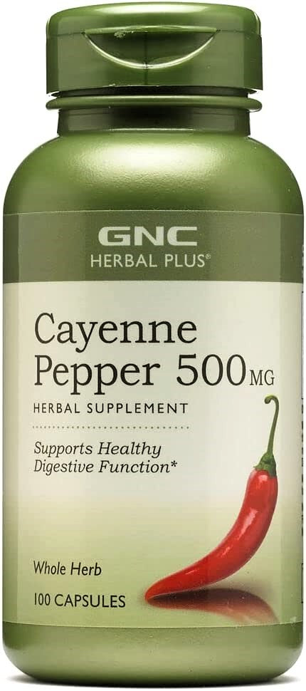 GNC Cayenne Pepper 500mg, 100 Capsules