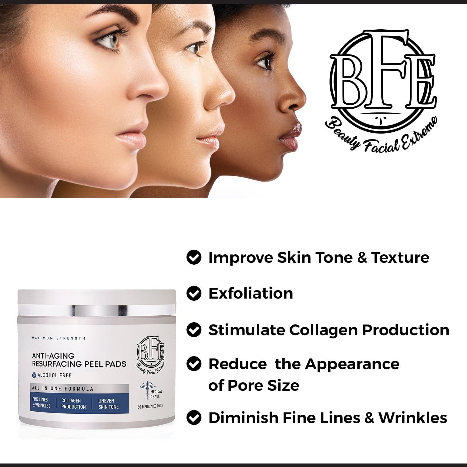 Beauty Facial Extreme Anti-Aging Resurfacing Peel Pads
