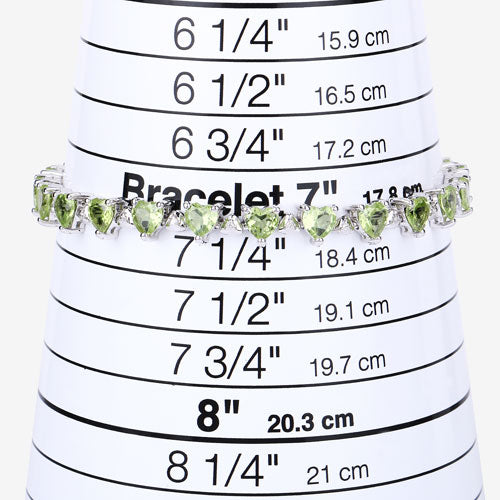 10.24 Carat Genuine Peridot and White Diamond .925 Sterling Silver Bracelet