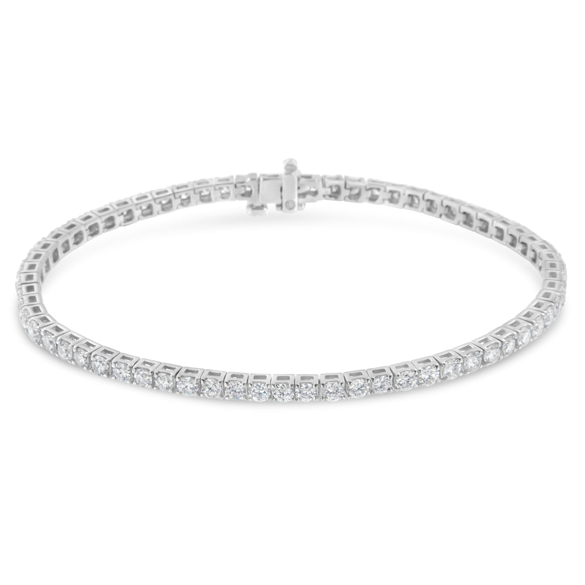 IGI Certified 5.0 Cttw Cut Diamond 14K White Gold Classic 7†Tennis Bracelet (H-I Color, I1-I2 Clarity)