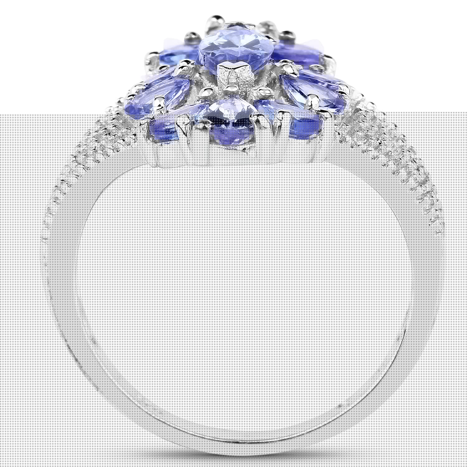 2.07 Carat Genuine Tanzanite .925 Sterling Silver Ring