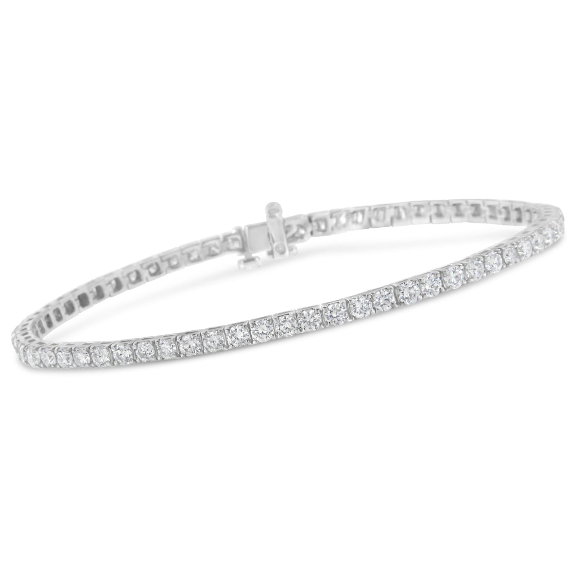 IGI Certified 5.0 Cttw Cut Diamond 14K White Gold Classic 7†Tennis Bracelet (H-I Color, I1-I2 Clarity)