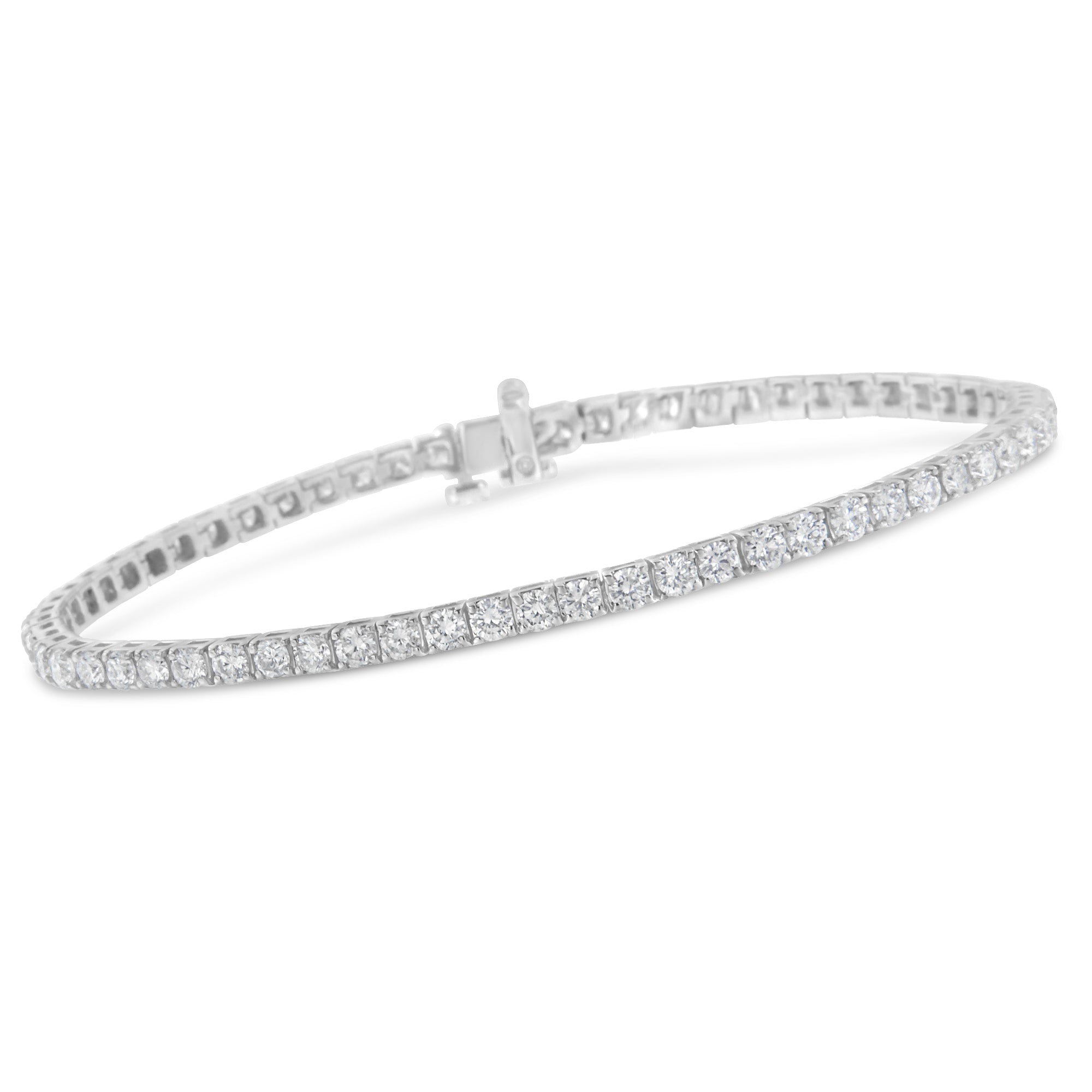 IGI Certified 4.0 Cttw Diamond 14K White Gold Classic 7†Tennis Bracelet (H-I Color, I1-I2 Clarity)