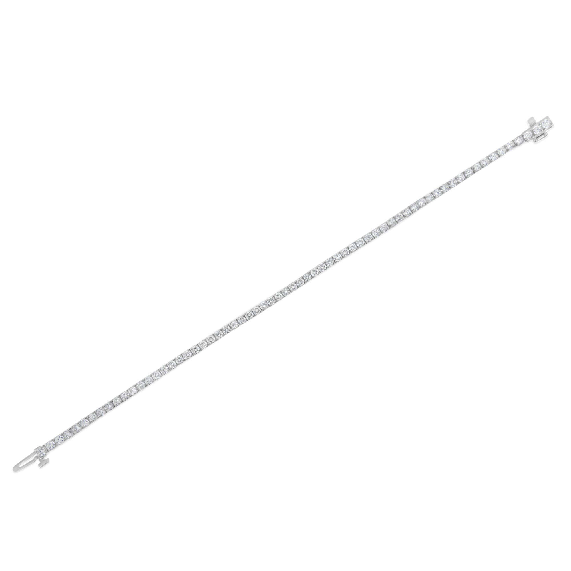 IGI Certified 4.0 Cttw Diamond 14K White Gold Classic 7†Tennis Bracelet (H-I Color, I1-I2 Clarity)