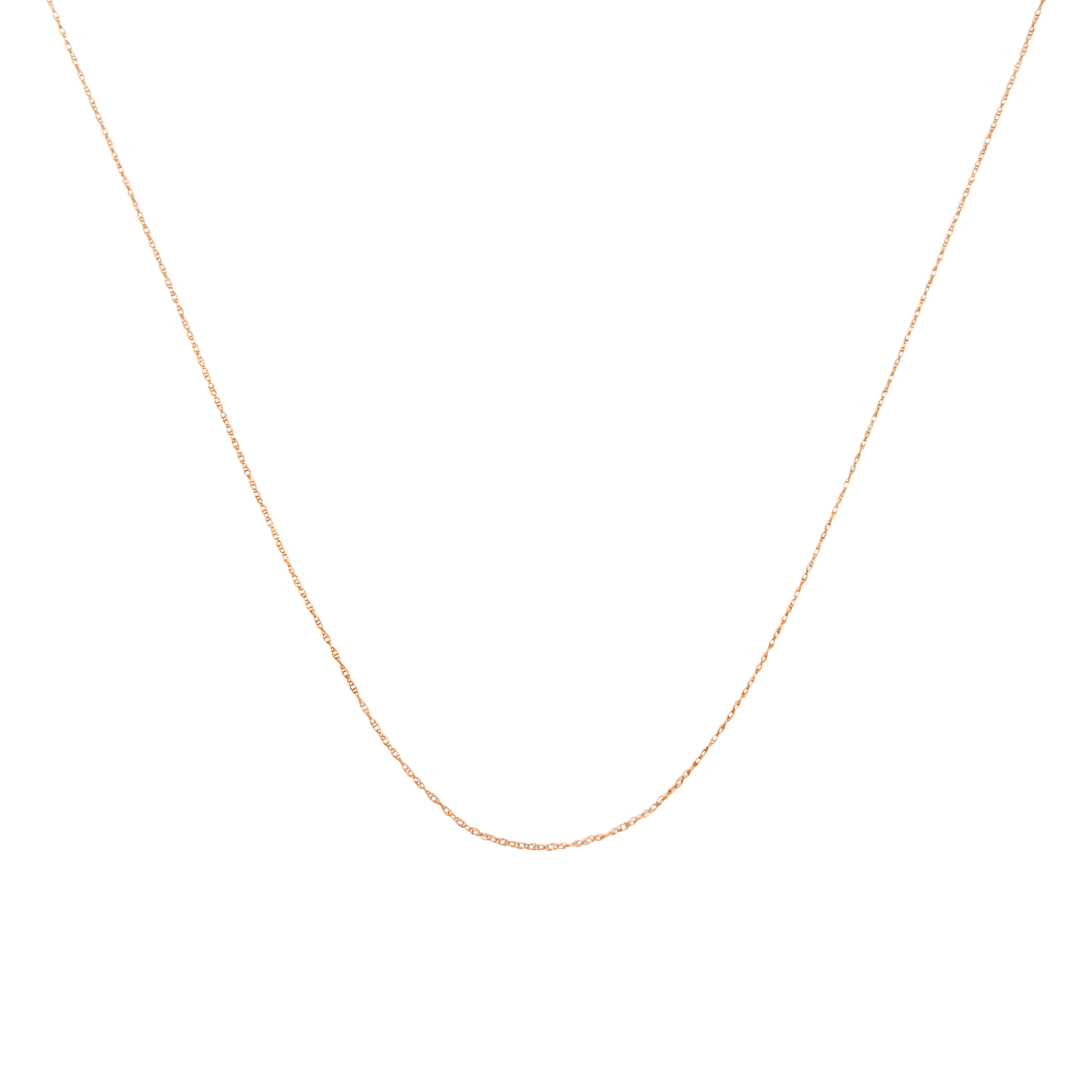 Solid 10K Yellow Gold 0.5mm Slim and Dainty Unisex 18" Rope Chain Necklace