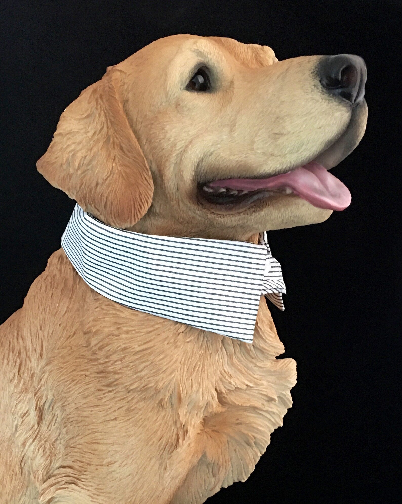 Pet Dress Shirt Collar, Plaid, Black/Gray/ on White