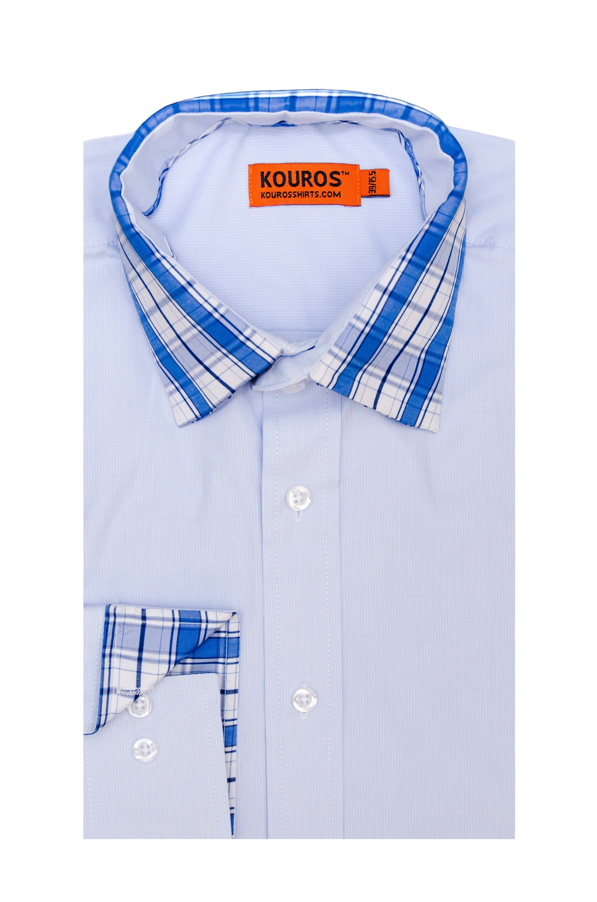 Men's Slim Fit Light Blue Cotton Dress Shirt