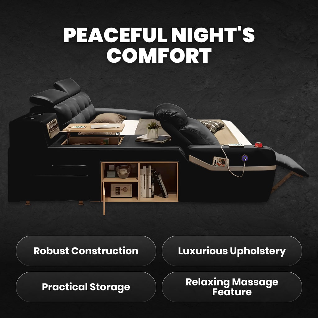 Luxury King Bed with Massage and Storage