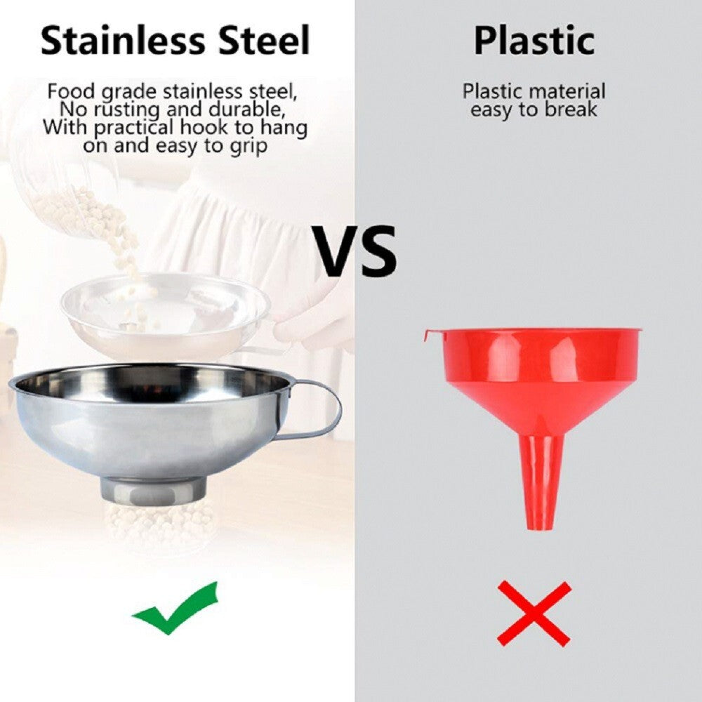 2-Piece Stainless Steel Canning Funnel Set for Mason Jars – Wide Mouth Funnel