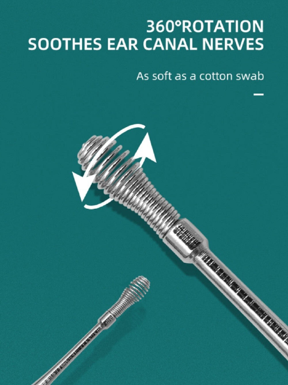 Q-Grip Ear Wax Remover Tool – Spiral Picker Spoon Safe Ear Cleaning Kit Reusable