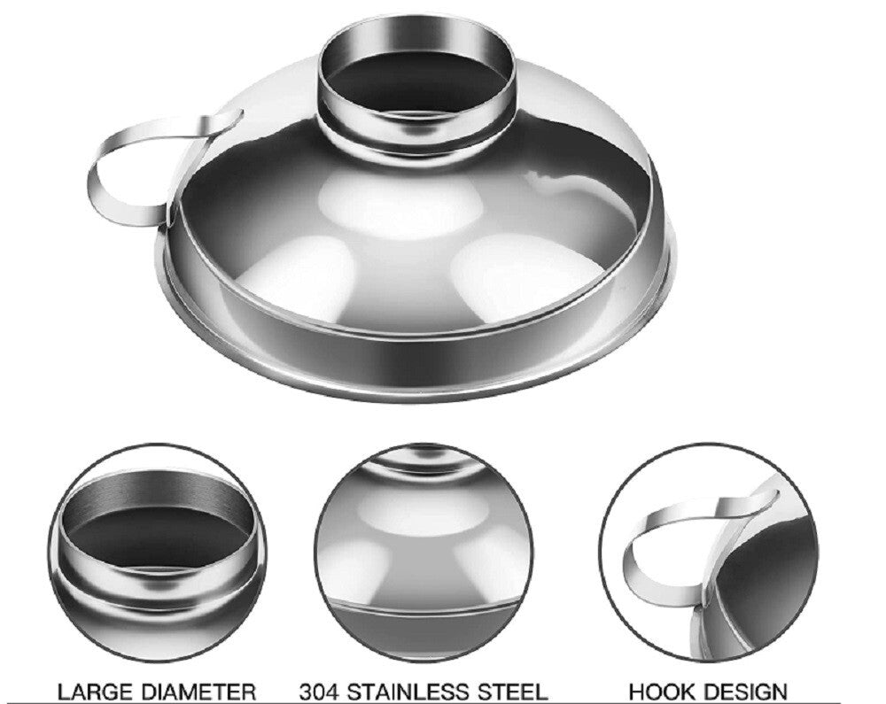 2-Piece Stainless Steel Canning Funnel Set for Mason Jars – Wide Mouth Funnel