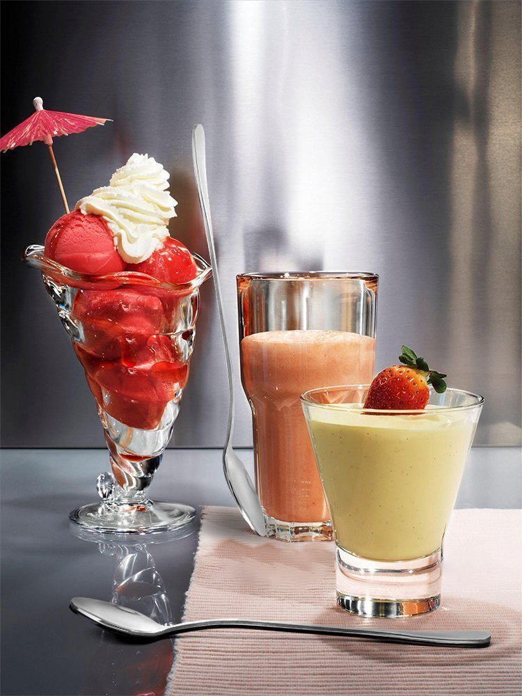 6 Pcs 7.5" Stainless Steel Mixing Spoons – Iced Tea & Ice Cream Long Handle Set