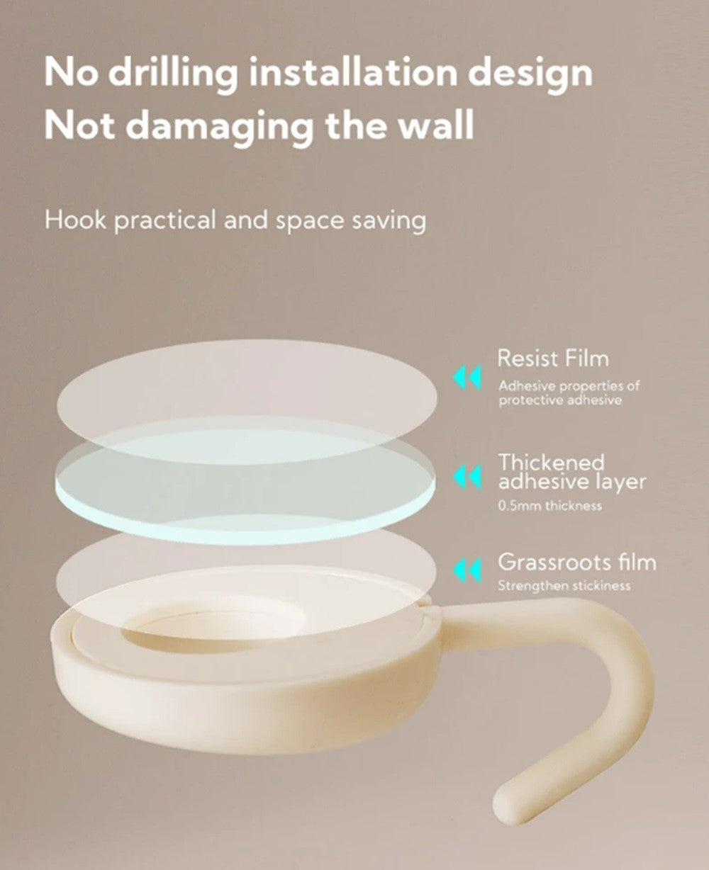 4-Pack Heavy-Duty Self-Adhesive Wall Hooks – Waterproof Towel & Coat Hangers