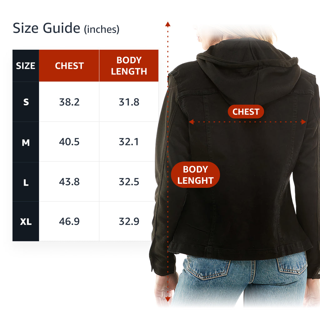 Cute but Psycho Ladies Denim Jacket with Fleece Hoodie - Cool Women's Denim Jacket - Cute Design Denim Jacket