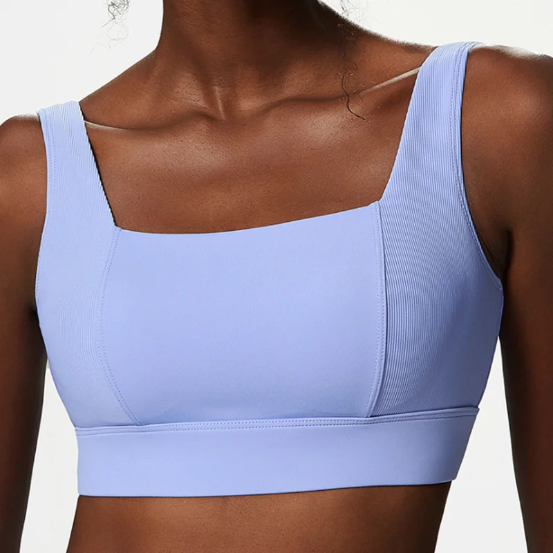Breathable Nylon Gym & Yoga Bra with Fixed Chest Pads