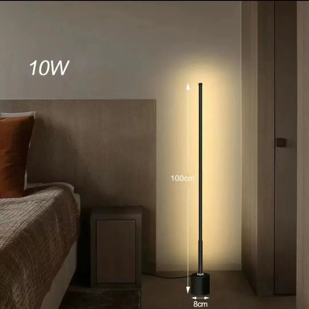 Modern Nordic LED Corner Floor Lamp - Dimmable, Remote-Controlled Mood Light for Home Decor