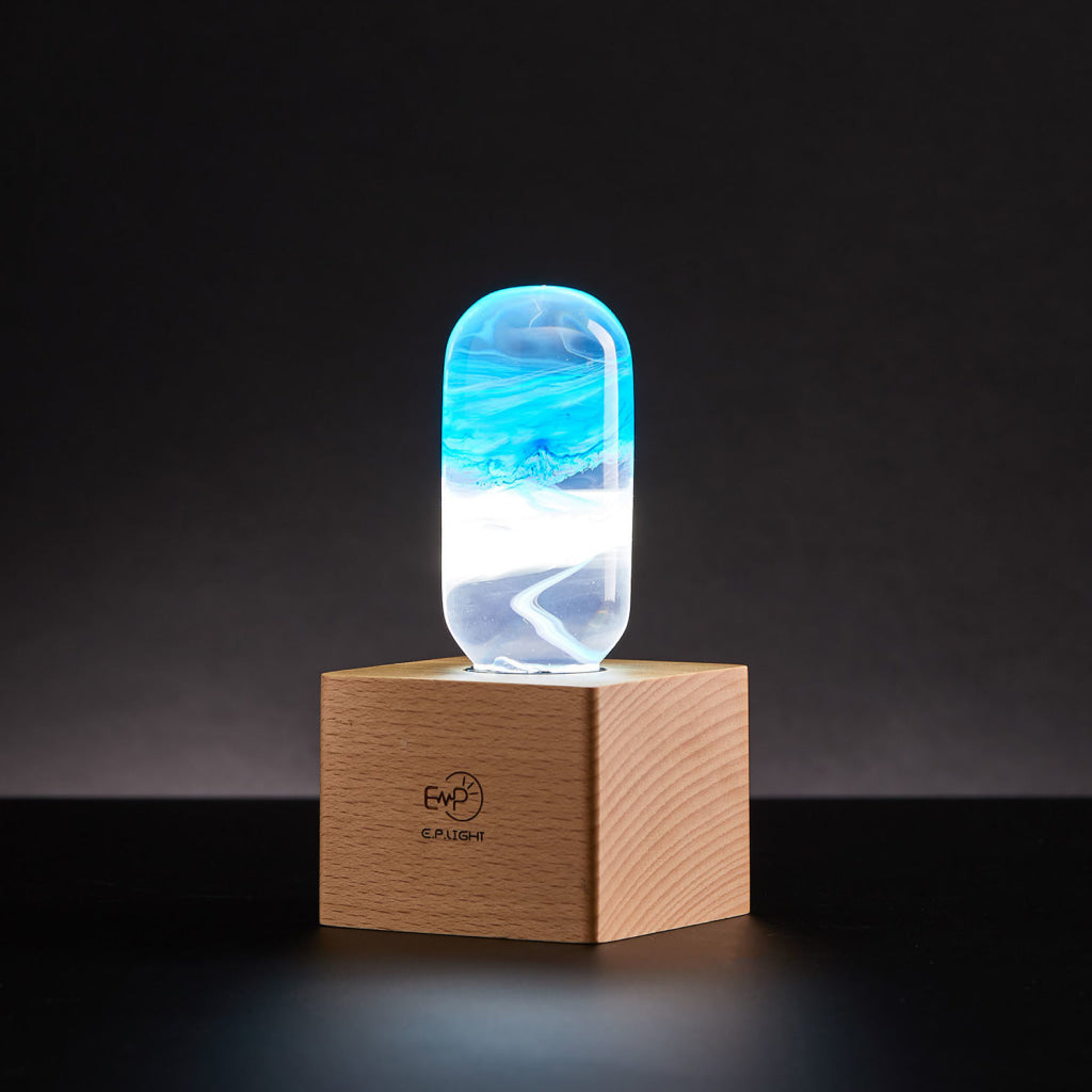 Cube Wood Light Base