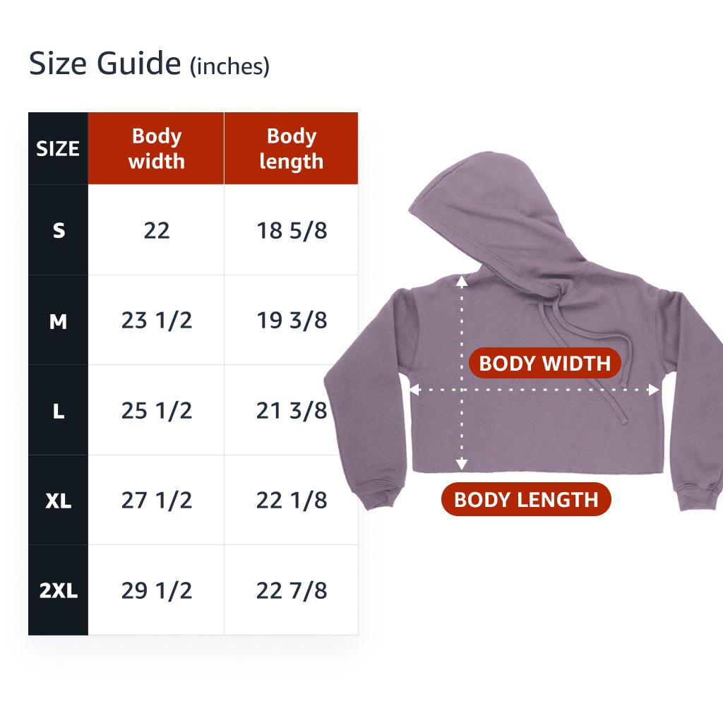 Quote Printed Women's Cropped Hoodie - Best Print Cropped Hoodie - Themed Hooded Sweatshirt