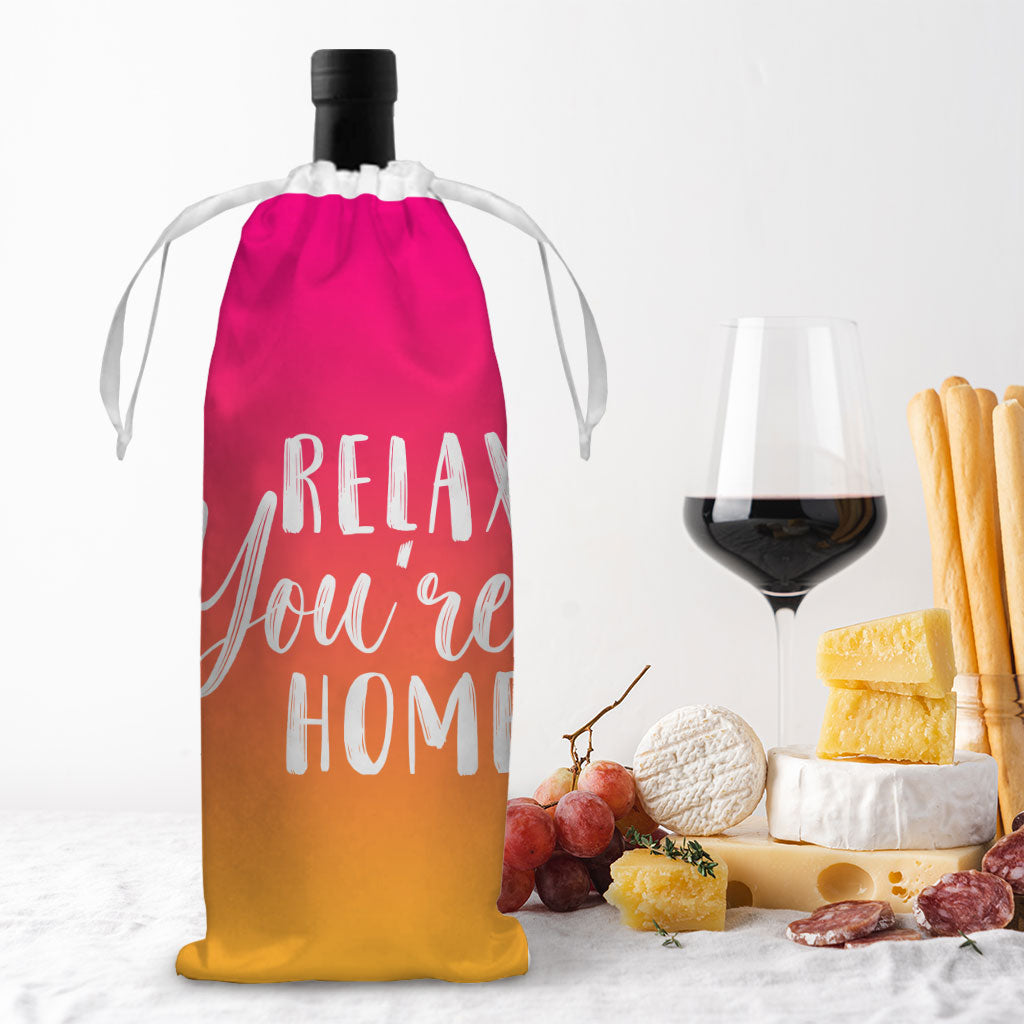 Relax Wine Tote Bag - Best Design Wine Tote Bag - Printed Wine Tote Bag