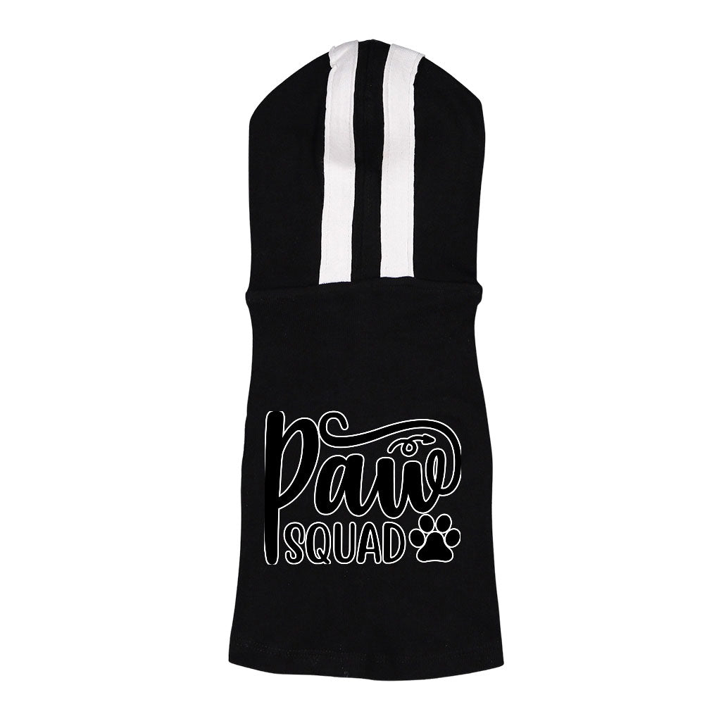 Paw Squad Dog Shirt with Hoodie - Graphic Dog Hoodie - Unique Dog Clothing