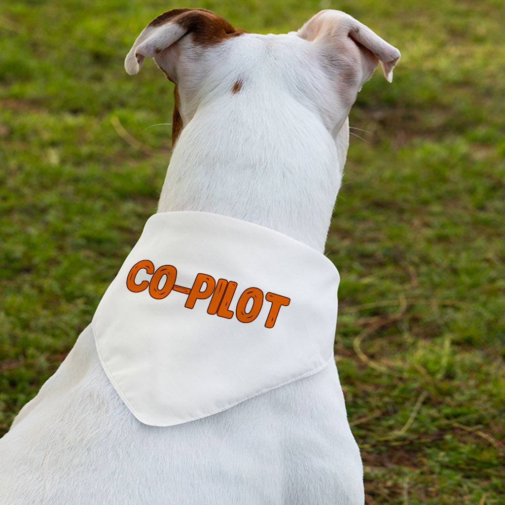 Co Pilot Pet Bandana Collar - Best Print Scarf Collar - Cool Quote Dog Bandana