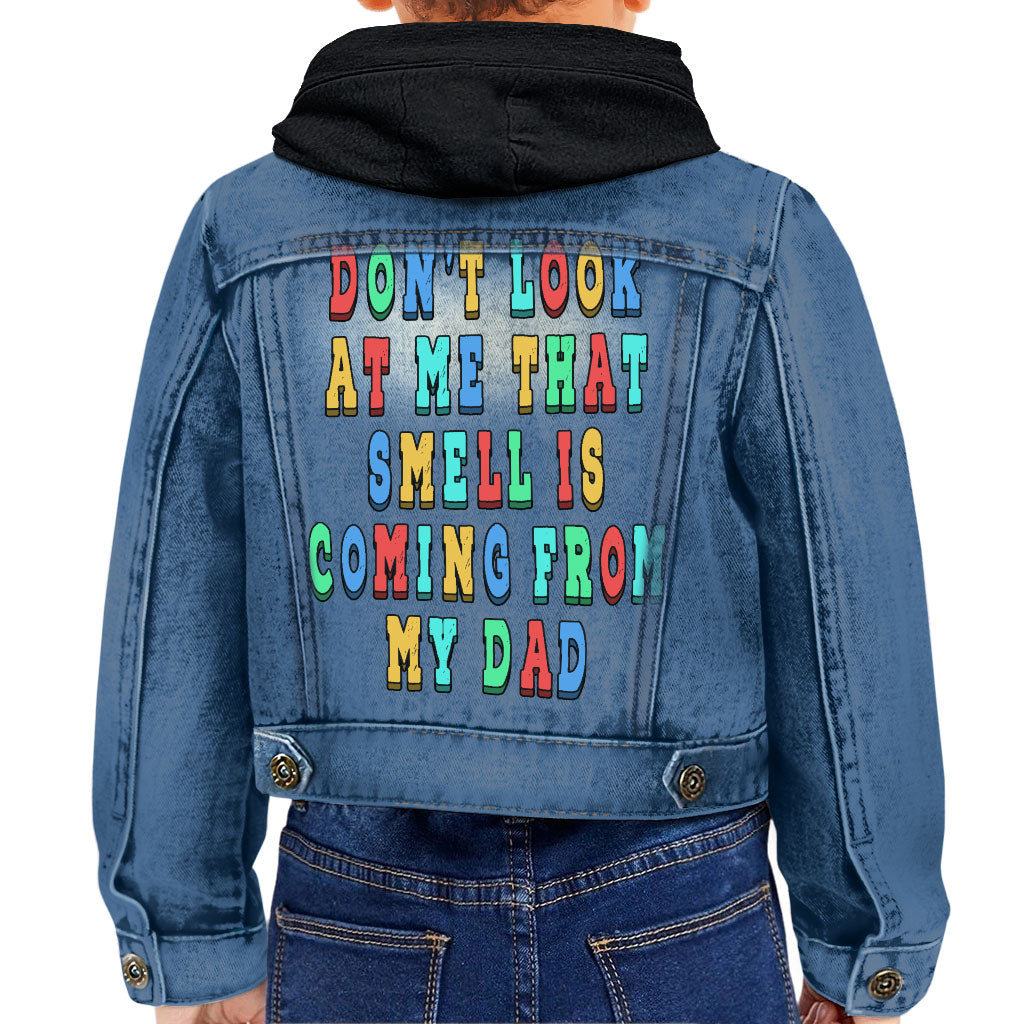 Funny Quote Toddler Hooded Denim Jacket - Cool Jean Jacket - Colorful Denim Jacket for Kids