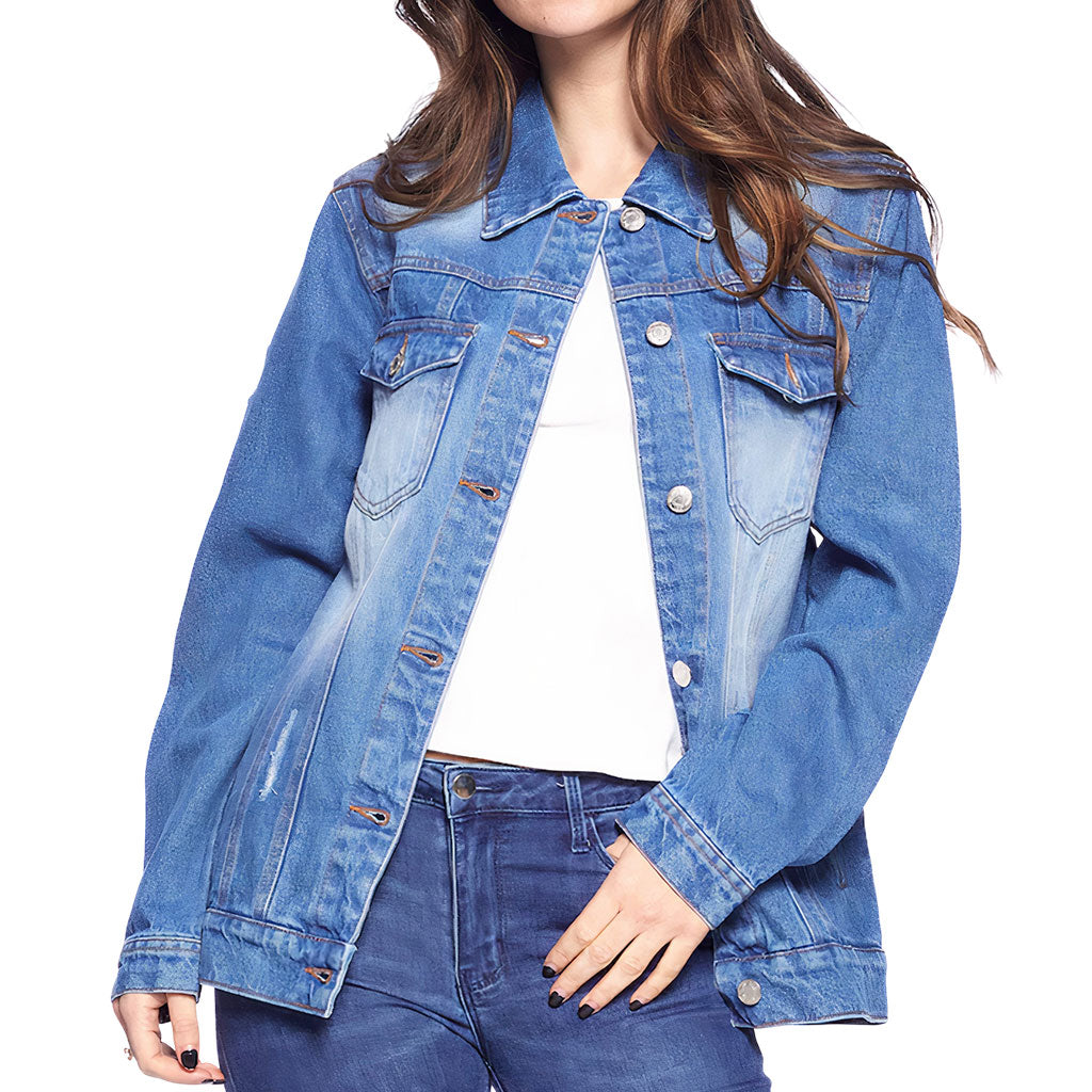 Too Glam to Give a Damn Women's Denim Jacket - Cool Ladies Denim Jacket - Trendy Denim Jacket