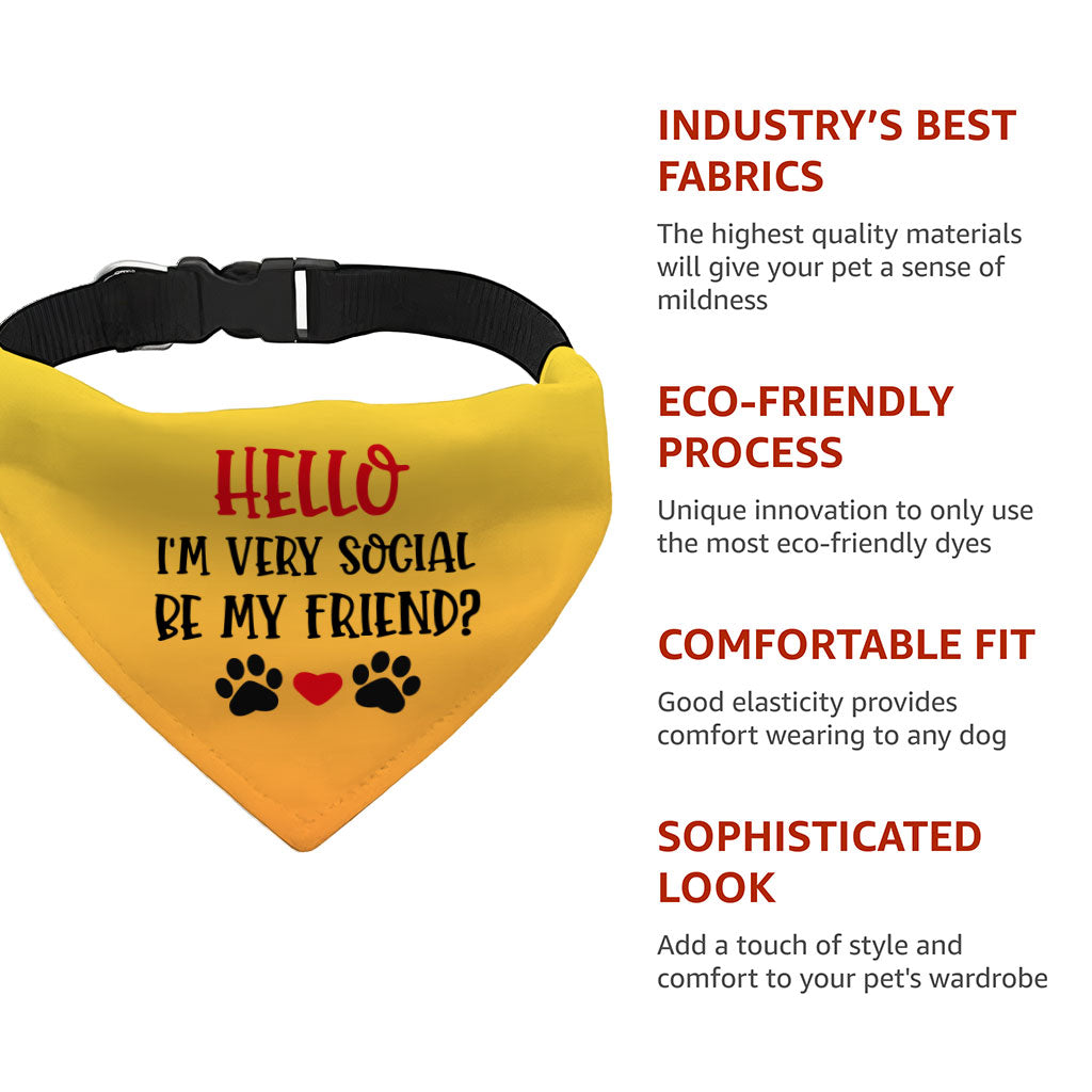 Friend Pet Bandana Collar - Colorful Scarf Collar - Printed Dog Bandana