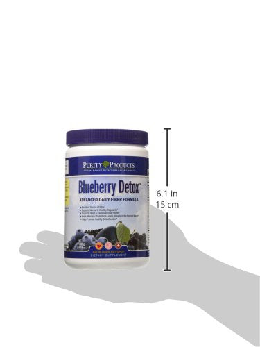 Purity Products Advanced Blueberry Detox Daily Fiber Formula Featuring PurityBlue Organic Wild Blueberries - A Full 6 Grams of Detoxifying, Regularity Promoting Prebiotic Fiber - 30 Servings
