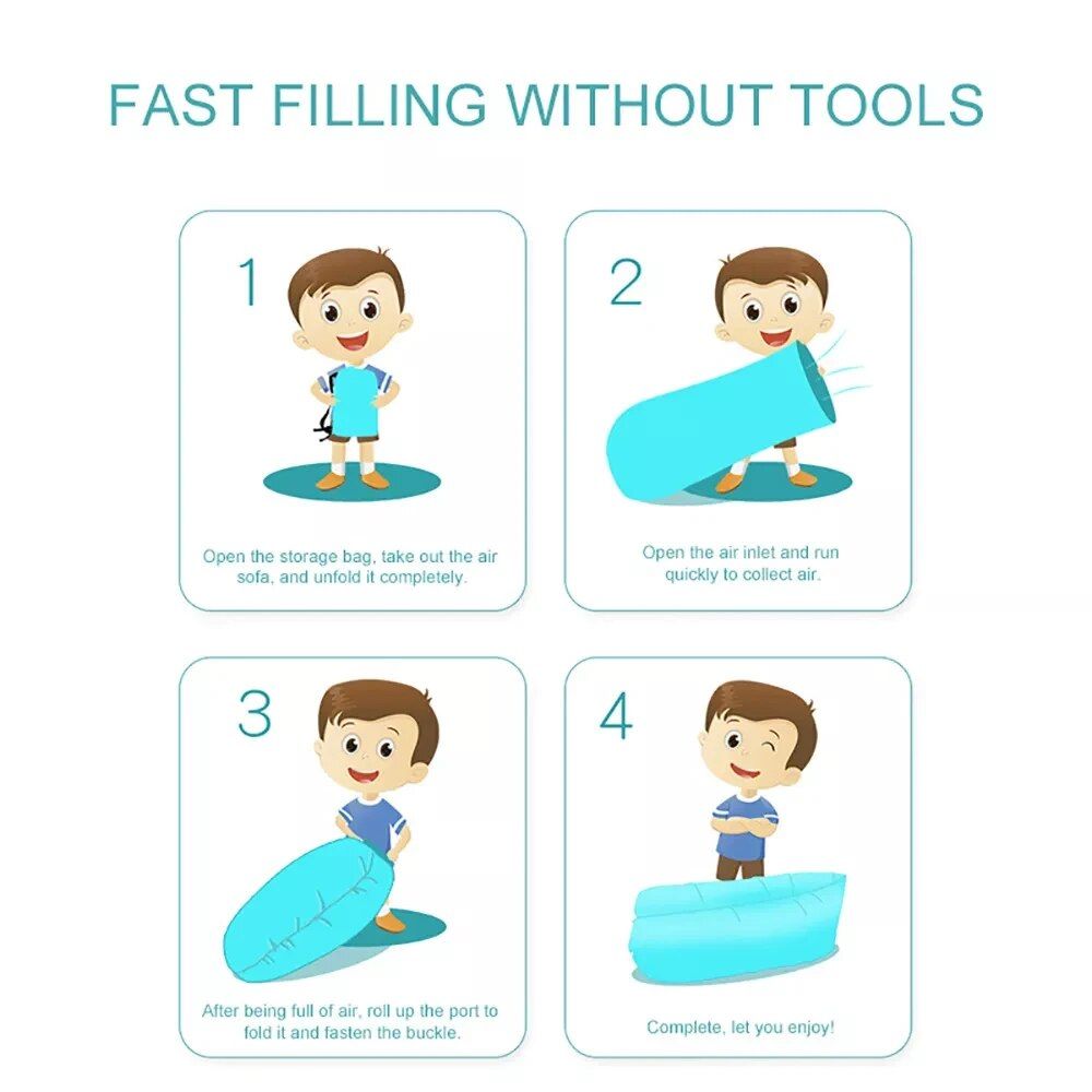 Portable Inflatable Air Lounger for Beach, Camping & Indoors