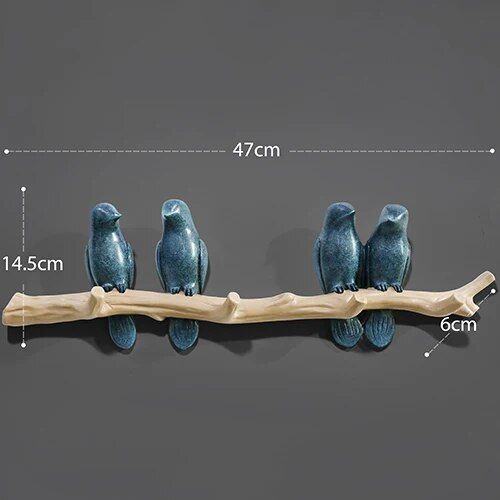 Charming Resin Bird Wall Hanger - Decorative Key, Towel, and Clothes Hook