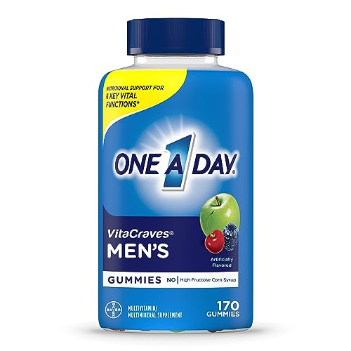 One A Day Mens Multivitamins Gummies – Multivitamin for Men with Vitamin D, Zinc, Folic Acid, Chewable Vitamin Gummies, Physical Energy Support 170 Count