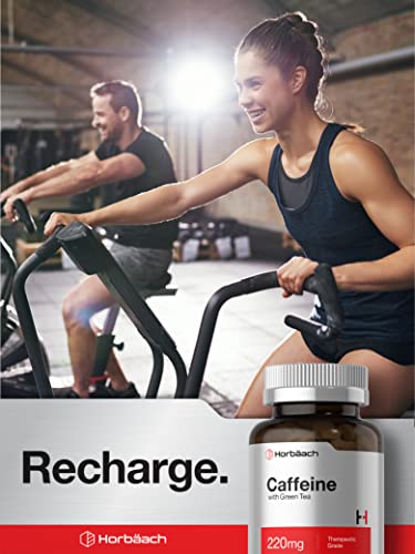 Caffeine Pills 200mg | with Green Tea | 300 Tablets | Vegetarian, Non-GMO & Gluten Free | by Horbaach