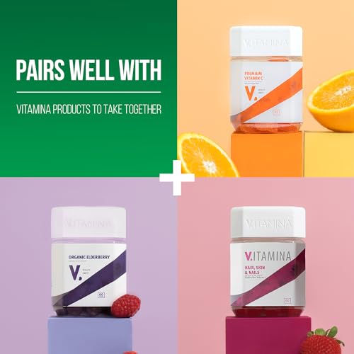 VITAMINA Fiber Gummies - 5g Dietary Fiber Supplement Supports Digestive Health & Regularity - Vegan & Gluten-Free Fiber Gummies for Adults & Kids - 60 Gummies, 2 Month Supply