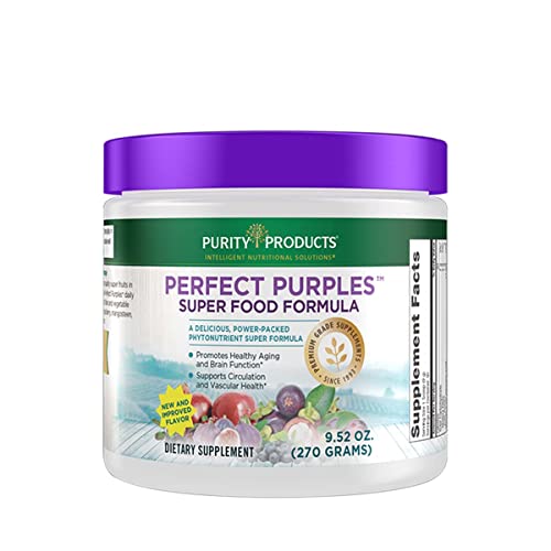 Purity Products Perfect Purples Powder Phytonutrient Rich, Healthy Aging Super Formula - Support Total Body Health - High ORAC Power - P40p Pomegranate Extract w/ 40% Punicosides - 30 Day Supply
