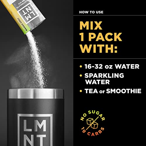 LMNT Zero-Sugar Electrolytes - Mango Chili Salt - Hydration Powder Packets | No Artificial Ingredients | Keto & Paleo Friendly | 30 Sticks