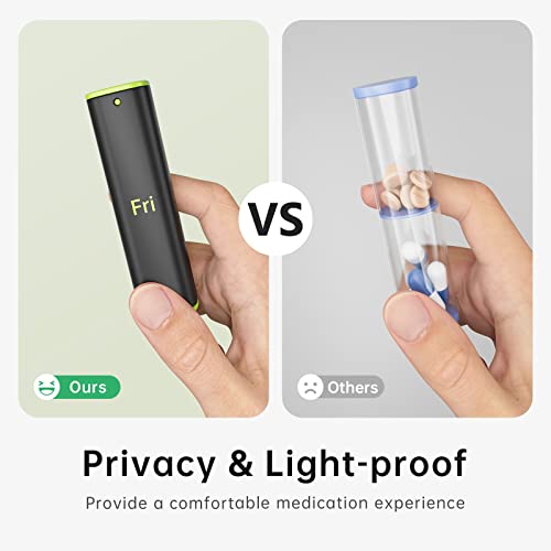 KOVIUU Weekly Pill Organizer Travel, Large Pill Box 7 Day 2 Times a Day, Daily Pill Case with Rotatable Handle, Am Pm Pill Holder Container for Vitamin, Medicine, Supplement, Fish Oil, Green