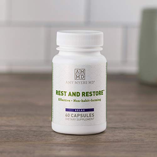 Rest and Restore by Dr. Amy Myers for Restful Sleep – Supports a Healthy Night’s Sleep, Helps Maintain a Regular Sleep Cycle and Supports a Calm Relaxed Mood – Dietary Supplement 60 Capsules