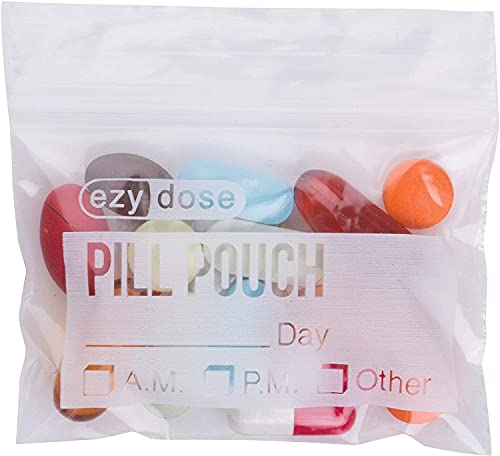 Ezy Dose Pill Packs | Pill and Vitamin Organizer Pouches | 100 Count | Disposable