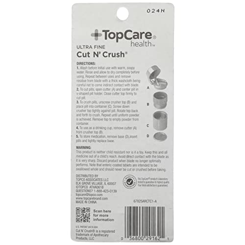 Ezy Dose Pill Crusher, Cutter and Grinder, Crushes Pills, Vitamins, Tablets, Stainless Steel Blade, Removable Drinking Cup, Red