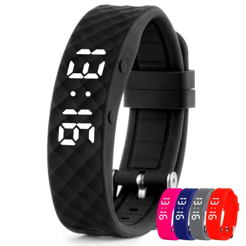 Tabtime Vibrating Alarm Reminder Watch (Black - Small) - with up to 10 Personal Alarms or Pill Reminders per Day