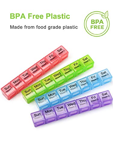 Large Monthly Pill Organizer 28 Day Medication Organizer Storage by Week,Extra Large Compartments Dust-Proof Pill Case Medication Reminder Travel Container for Vitamins/Fish Oil/Supplements