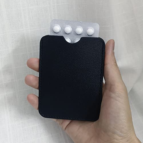 STERCULIA Birth Control Pill Case Holder Credit Card Sleeve Slim Wallet (Black)