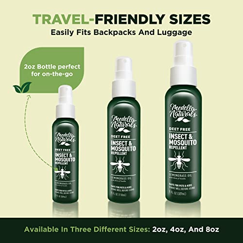 Medella Naturals Insect & Mosquito Repellent, DEET-Free All-Natural Formula, Kid and Pet Friendly, Made in the USA, 2 Ounce Spray Bottle, 3-Pack