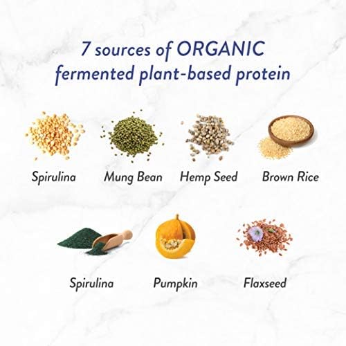 Genuine Health Fermented Organic Vegan Proteins+, Natural Chocolate Protein Powder, 20g Protein, 21.16 oz tub, 20 Servings