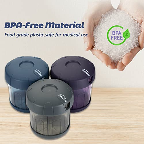 Mossime Supplement Organizer with Extra Large 7 Compartments, TPU Soft Lid Easy Open Pill Dispenser, One Month Travel Medication Organizer Storage Vitamin Holder, Medicine Container Pill Bottle