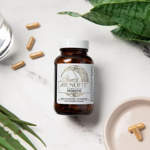MENOLABS MenoFit - Menopause Supplements for Women - Menopause + Perimenopause Relief for Hot Flashes and Hormone Support with Probiotics - 60 Herbal Capsules