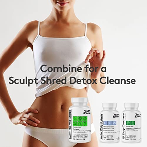 Youth & Tonic Thermogenic Supplement 30 Capsules as Advanced Diet Support for Energy Metabolism Focus Cravings for Men and Women with Caffeine Chromium Glucomannan Guarana Hoodia Gordonii